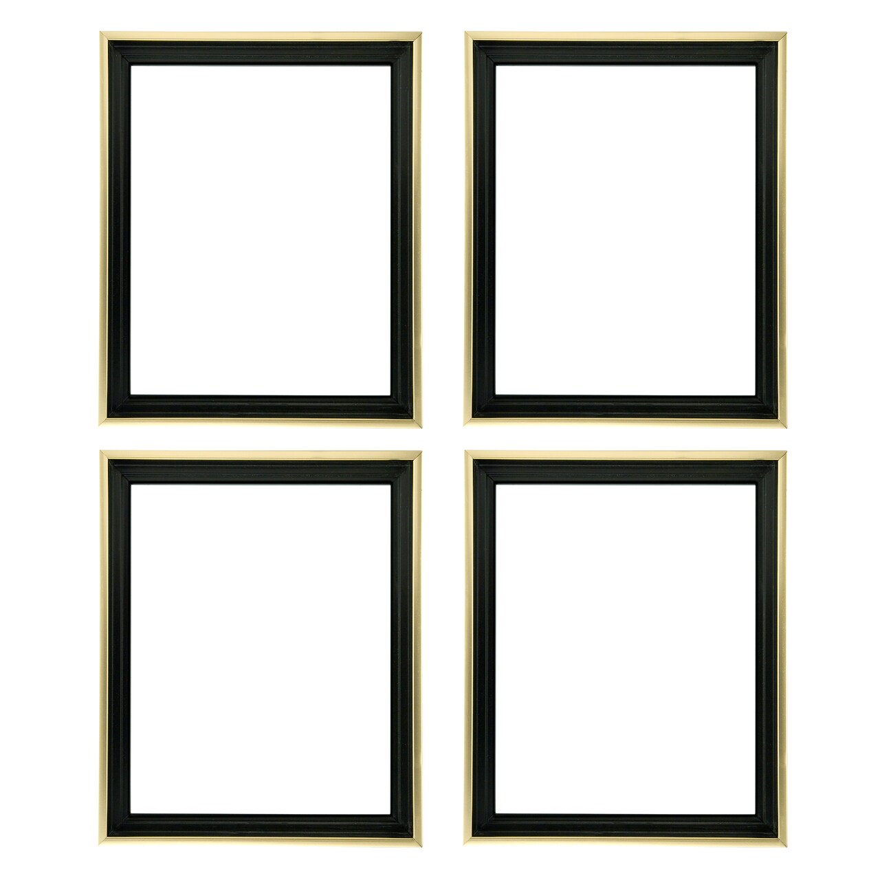 Creative Mark Illusions Floater Frames - Walnut/Gold - 4 Pack of ¾’’ Deep Floating Frames for Stretched Canvas Paintings, Artwork, and More